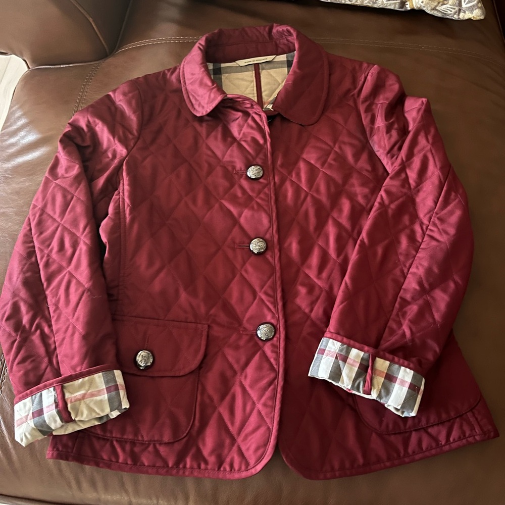 Vintage Burgundy maroon Quilted Jacket size S